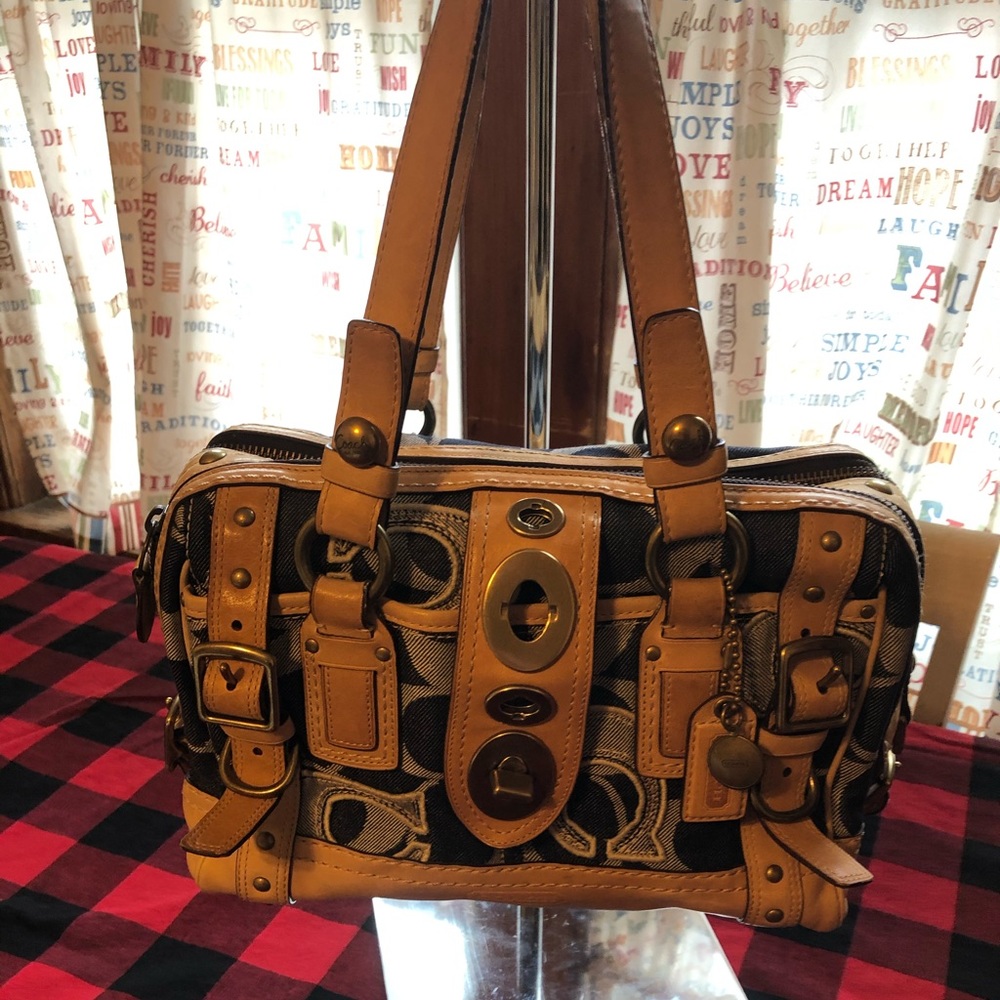 Coach heritage denim shoulder bag